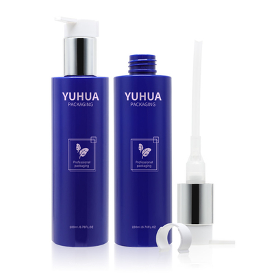 Пластиковая упаковка шампуня 200ml голубая разливает по бутылкам с насосом