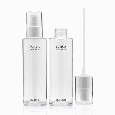 бутылка лосьона 100ml 130ml 150ml пластиковая заморозила бутылку прозрачного цилиндра круглую с насосом