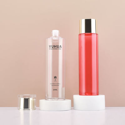 Изготовленные на заказ бутылки логотипа 200ml пластиковые косметические с шелковой ширмой завинчивой пробки
