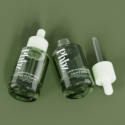 Бутылка сыворотки бутылок капельницы OEM 30ML 1oz роскошная стеклянная зеленая