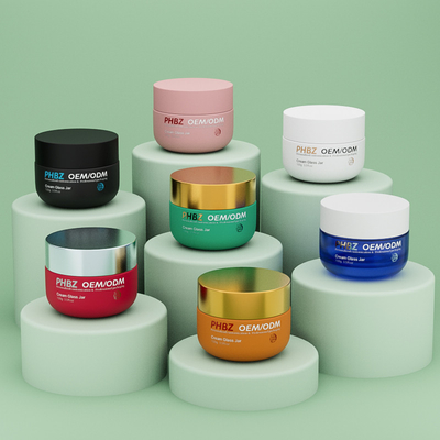 OEM ODM Пустой матовый косметический крем Jar 100г Стеклянный корпус масло Jar с крышкой