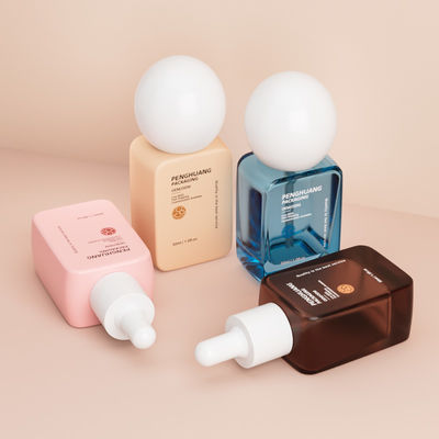 Оптовые флаконы для тональной основы класса люкс 30 мл, круглый колпачок, толстое дно, пустые флаконы для жидкой тональной основы