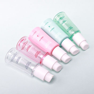 50ml Clear PET Flat Shoulder Lotion Pump Bottle for Customized Cosmetic Packaging with Silk Screen Printing