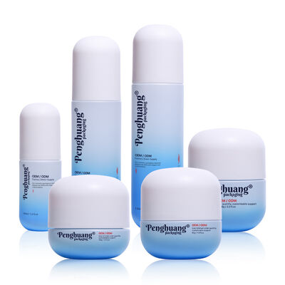 Стеклянный косметический комплект упаковки, обеспечивающий шелковую печать, обработку поверхности с пользовательским логотипом и персонализацией цвета