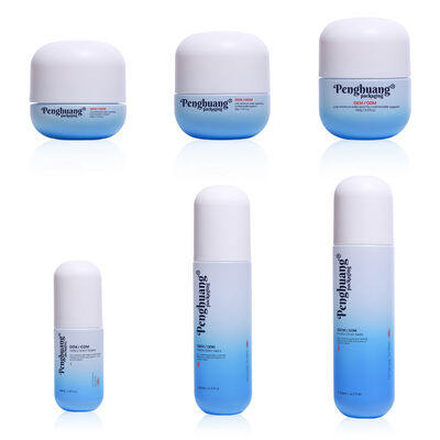 Стеклянный косметический комплект упаковки, обеспечивающий шелковую печать, обработку поверхности с пользовательским логотипом и персонализацией цвета