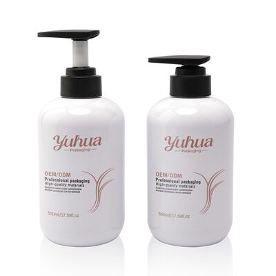 500 мл Круглая косметическая бутылка из ПЭТ из перерабатываемого материала, поддерживающая инициативы в области устойчивой упаковки косметики