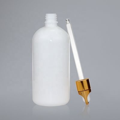 Белая бутылка стекла капельницы масла круга 200ml со стеклянной крышкой капельницы