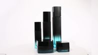 Square Frosted OEM Lotion Glass Bottles Black Painting For Cosmetic