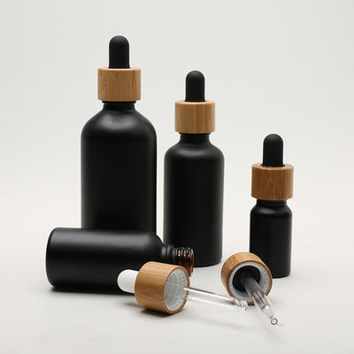 Круглая бамбуковая черная бутылка капельницы эфирного масла 5ml