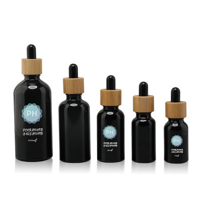 Круглая бамбуковая черная бутылка капельницы эфирного масла 5ml