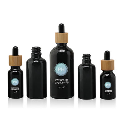Круглая бамбуковая черная бутылка капельницы эфирного масла 5ml