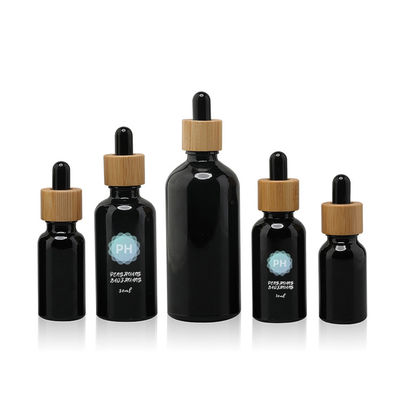 Круглая бамбуковая черная бутылка капельницы эфирного масла 5ml