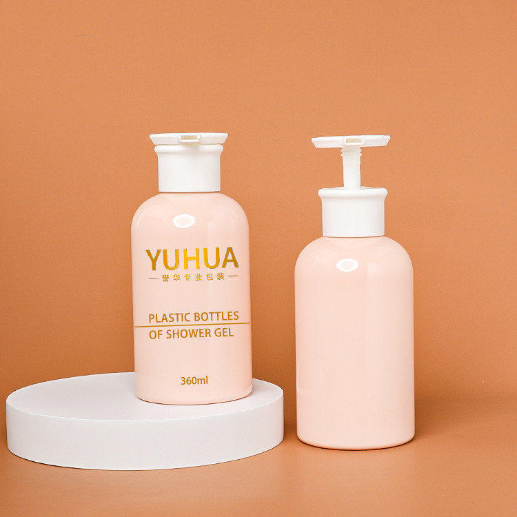 пластиковая упаковка 360ml разливает розовый цвет по бутылкам с горячим штемпелюя насосом лосьона