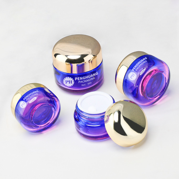 Round Cream Glass Jars Packaging 30g 50g For Skincare