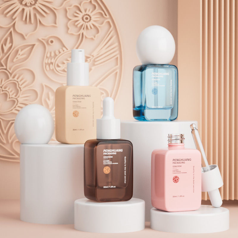 Оптовые флаконы для тональной основы класса люкс 30 мл, круглый колпачок, толстое дно, пустые флаконы для жидкой тональной основы