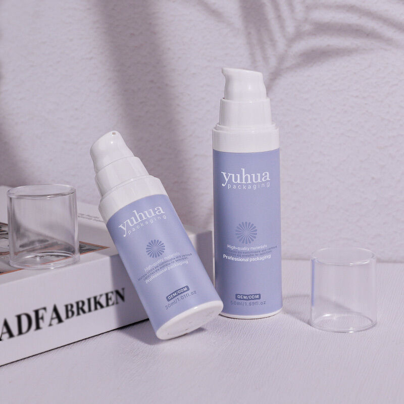 Перерабатываемая пластиковая бутылка для лосьона с безвоздушным насосом и завинчивающейся крышкой для упаковки косметических сывороток и тоников, а также печати логотипа на заказ
