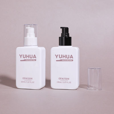 150ml Flat Square PET Plastic Pump Bottle Customized for Shampoo and Lotion with MOQ 10,000PCS