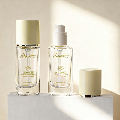 Стеклянные флаконы для жидкой тональной основы, косметическая упаковка объемом 30 мл с возможностью индивидуальной печати и прочной герметичной конструкцией, предотвращающей утечки