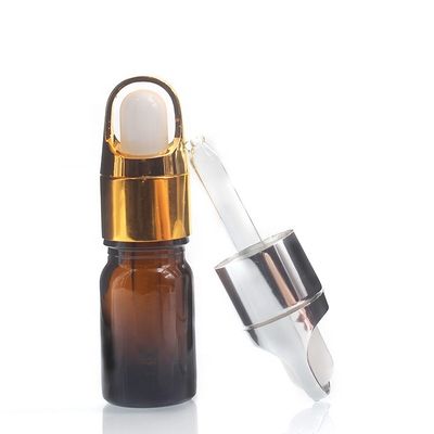 Янтарные бутылки стекла цвета с бутылками эфирного масла цвета 5ml капельницы изготовленными на заказ