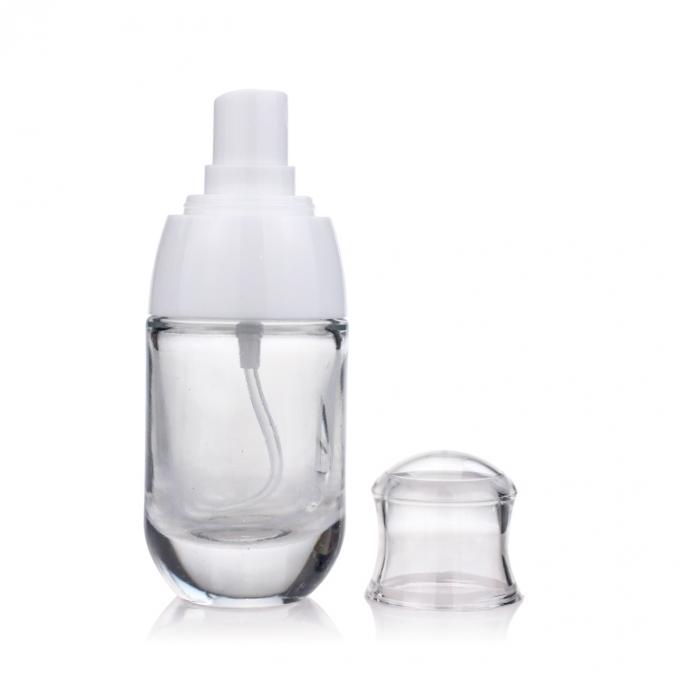 Бутылка учреждения 30ml Китая пустая ясная стеклянная жидкостная с белым насосом