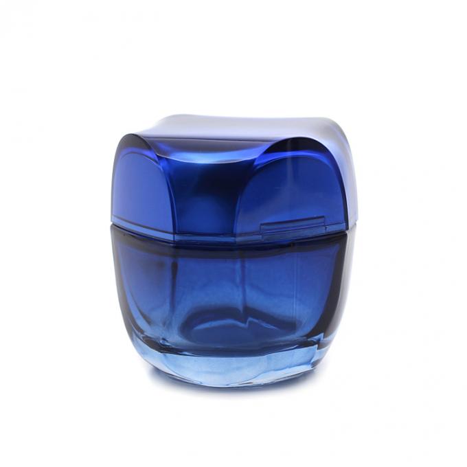 Горячий продавая набор опарника высококачественного роскошного пустого голубого опарника квадрата 50g косметического стеклянный