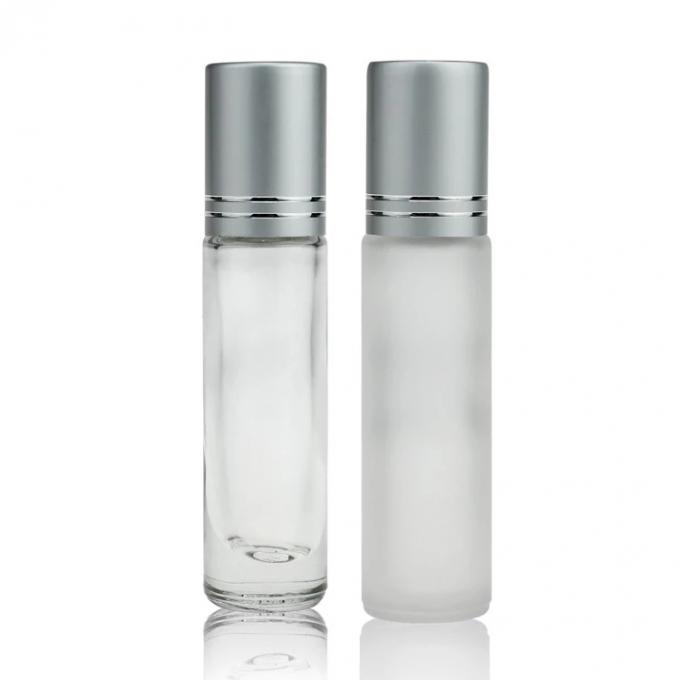 крен бутылки матированного стекла ясности 10ml на бутылке шарика для масла с серебряной крышкой