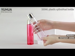 Изготовленные на заказ бутылки логотипа 200ml пластиковые косметические с шелковой ширмой завинчивой пробки